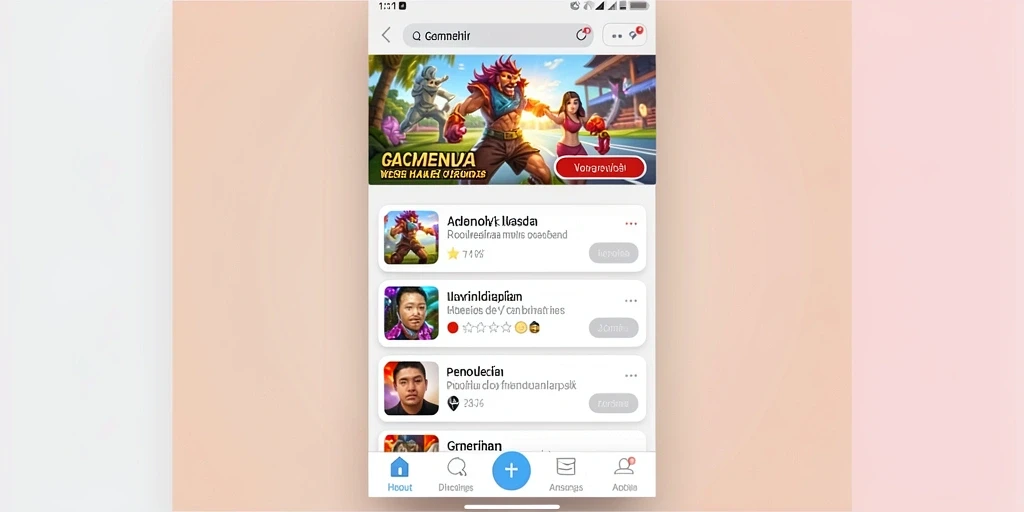 Tampilan antarmuka permainan yang modern dan user-friendly.